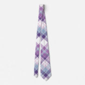 Cravate Plaid bleu et violet (Dos)