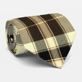 Cravate Plaid Brown en crème et noir (Roulé)