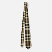 Cravate Plaid Brown en crème et noir (Dos)