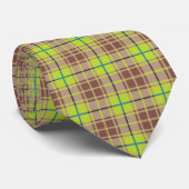 Cravate Plaid Brown et vert (Roulé)