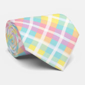 Cravate Plaid couleur pastel (Roulé)