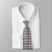 Cravate Plaid Cravate-rose et gris pour hommes (Attaché)