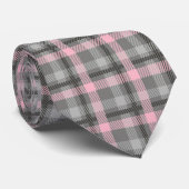 Cravate Plaid Cravate-rose et gris pour hommes (Roulé)