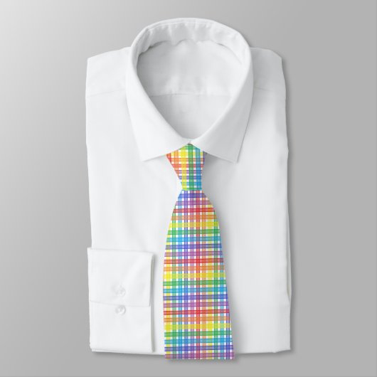 Cravate Plaid d'arc-en-ciel (Attaché)