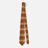 Cravate Plaid d'Automne Orange Chaud & Rouille (Devant)
