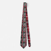 Cravate Plaid de Noël en rouge vert blanc et noir (Devant)