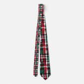 Cravate Plaid de Noël en rouge vert blanc et noir (Dos)