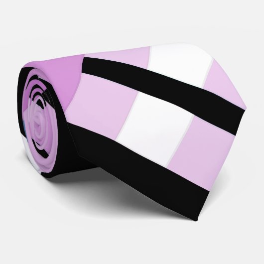 Cravate Plaid en bleu ardoise, orchidée, noir & blanc (Roulé)