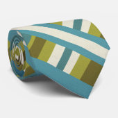 Cravate Plaid en bleu vert, olive et Motif moderne Khaki (Roulé)