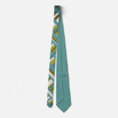 Cravate Plaid en bleu vert, olive et Motif moderne Khaki (Dos)