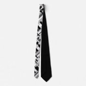 Cravate Plaid en noir, blanc et gris Motif moderne (Dos)
