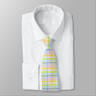 Cravate Plaid en pastel d'arc-en-ciel