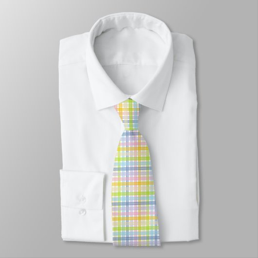 Cravate Plaid en pastel d'arc-en-ciel (Attaché)