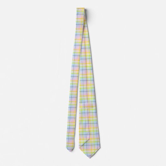 Cravate Plaid en pastel d'arc-en-ciel (Dos)