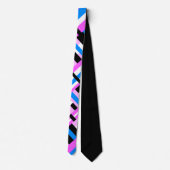 Cravate Plaid en rose et bleu Motif moderne (Dos)