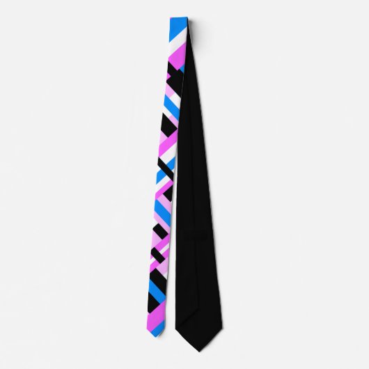 Cravate Plaid en rose et bleu Motif moderne (Dos)