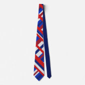 Cravate Plaid en rouge, blanc, bleu Motif moderne (Devant)