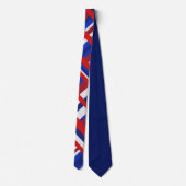 Cravate Plaid en rouge, blanc, bleu Motif moderne (Dos)