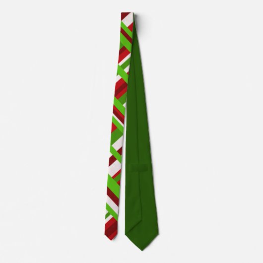 Cravate Plaid en rouge, blanc, vert Motif moderne (Dos)