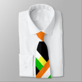 Cravate Plaid en vert, orange et jaune Motif moderne (Attaché)