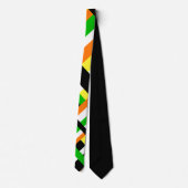 Cravate Plaid en vert, orange et jaune Motif moderne (Dos)