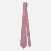 Cravate Plaid gris et rose avec fleurs camomilaires (Devant)