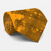 Cravate plaid grunge : orange : (Roulé)