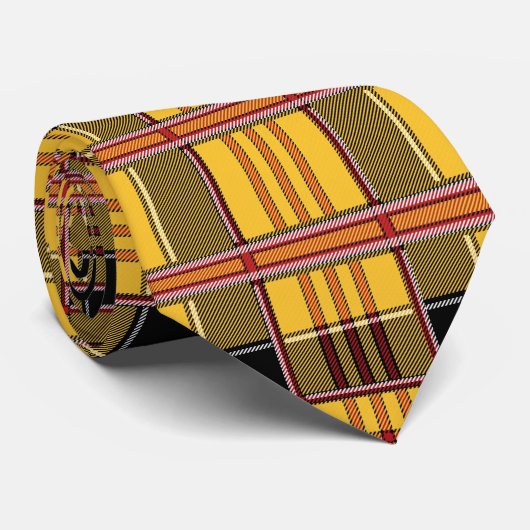 cravate plaid jaune (Roulé)