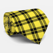 Cravate Plaid jaune aux accents noirs (Roulé)