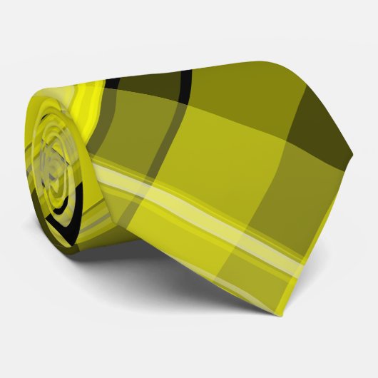 Cravate Plaid jaune et noir (Roulé)