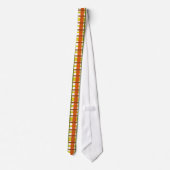Cravate Plaid les années 70 orange jaune (Dos)