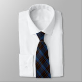 Cravate Plaid Monogramme bleu, violet et or (Attaché)