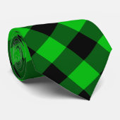 Cravate Plaid noir et vert (Roulé)
