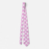 Cravate Plaid pastel rose et blanc (Dos)
