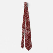 Cravate Plaid Red Burgundy Moderne Aquarelle Gris Diagonal (Dos)