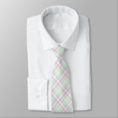 Cravate Plaid rose et jaune pastel (Attaché)