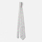 Cravate Plaid rose et jaune pastel (Dos)