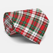 Cravate Plaid rouge, vert et blanc (Roulé)
