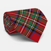 Cravate Plaid Rustic Red Green Classic Stewart Tartan (Roulé)