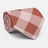 Cravate Plaid Rustique Buffalo - Simple Rouge Doux (Roulé)
