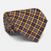 Cravate Plaid sportif d'or pourpre et jaune (Roulé)