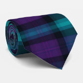 Cravate Plaid turquoise et violet (Roulé)