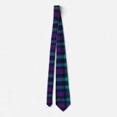 Cravate Plaid turquoise et violet (Dos)