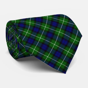Cravate Plaid vert bleu Lamont tartan