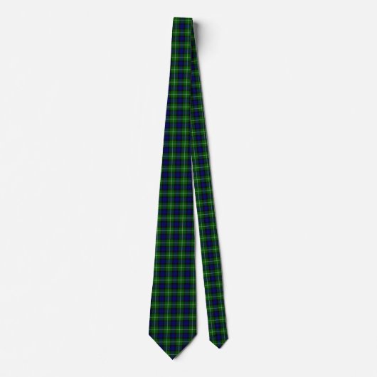 Cravate Plaid vert bleu Lamont tartan (Devant)