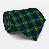 Cravate Plaid vert bleu Lamont tartan (Roulé)