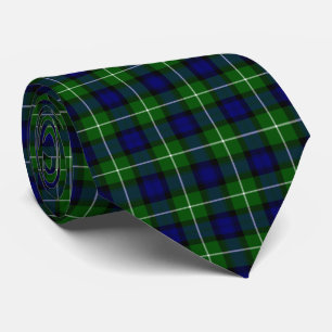 Cravate Plaid vert bleu Lamont tartan