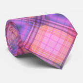 Cravate Plaid violet (Roulé)