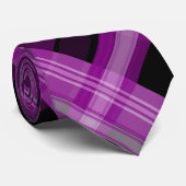 Cravate Plaid violet et noire (Roulé)