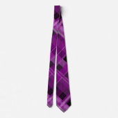 Cravate Plaid violet et noire (Dos)